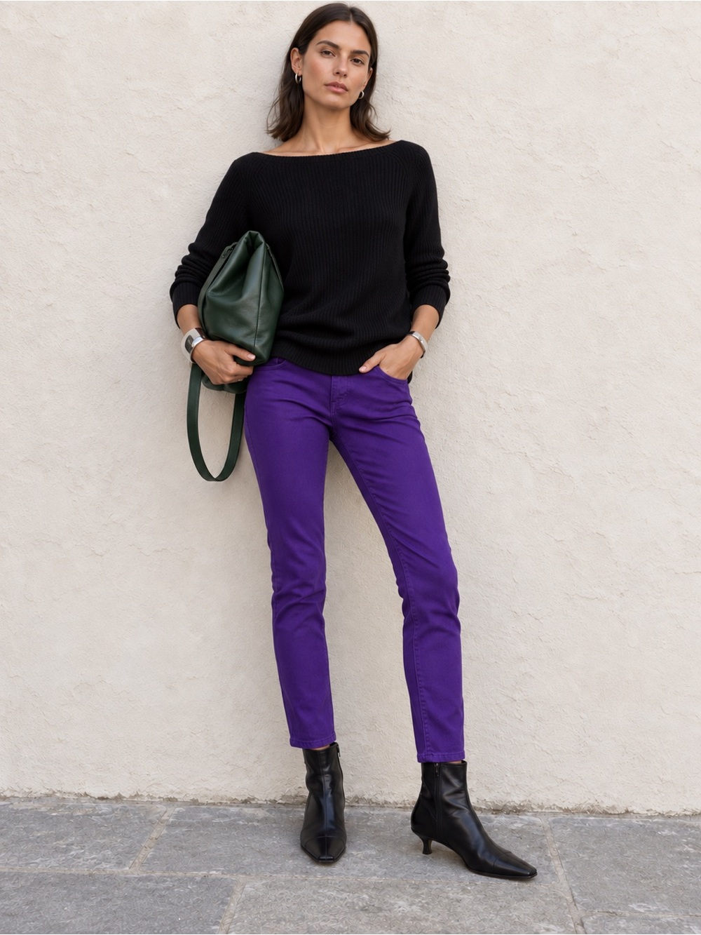 Stella McCartney Low Rise Skinny Jeans Eggplant Purple Stretch Denim Italy 29